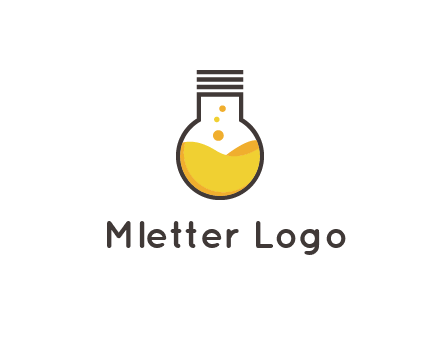 chemical flask and bulb Logo