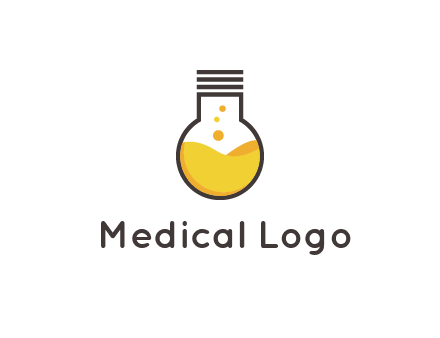 chemical flask and bulb Logo
