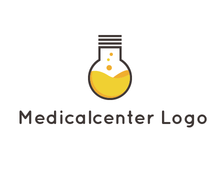 chemical flask and bulb Logo