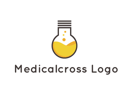 chemical flask and bulb Logo