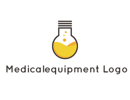 chemical flask and bulb Logo