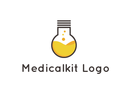 chemical flask and bulb Logo