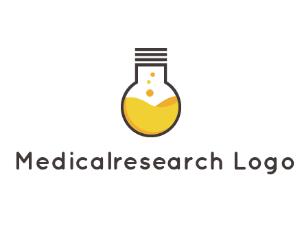 chemical flask and bulb Logo