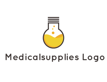 chemical flask and bulb Logo