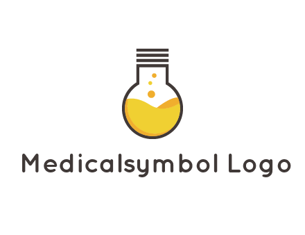 chemical flask and bulb Logo