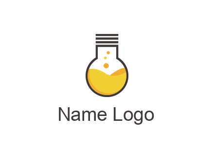 chemical flask and bulb Logo