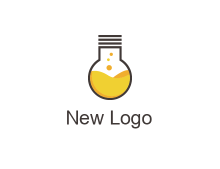 chemical flask and bulb Logo