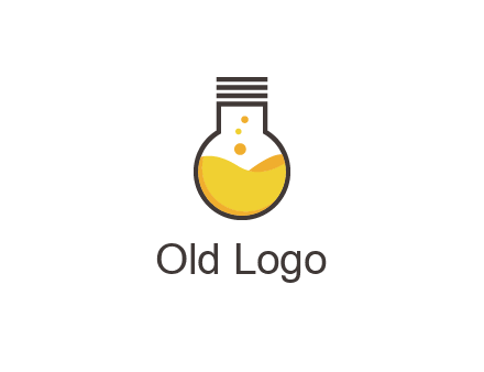 chemical flask and bulb Logo