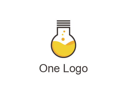 chemical flask and bulb Logo