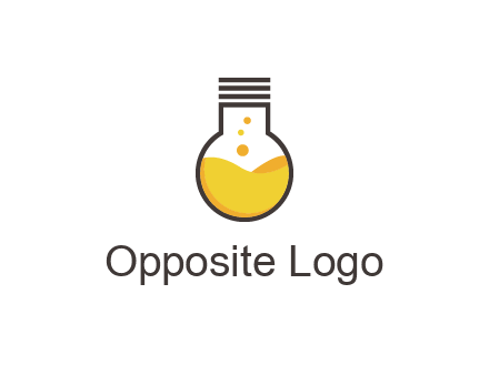 chemical flask and bulb Logo