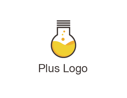 chemical flask and bulb Logo