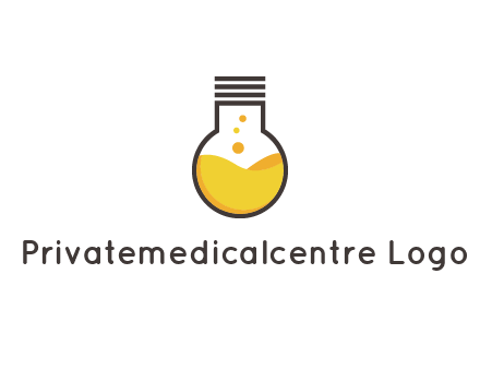 chemical flask and bulb Logo