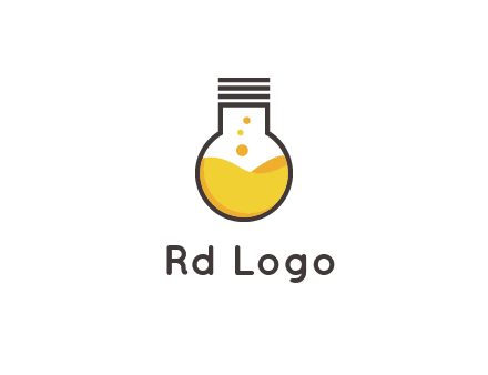 chemical flask and bulb Logo