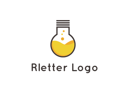 chemical flask and bulb Logo