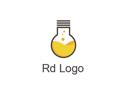 chemical flask and bulb Logo