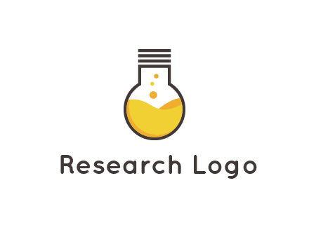 chemical flask and bulb Logo