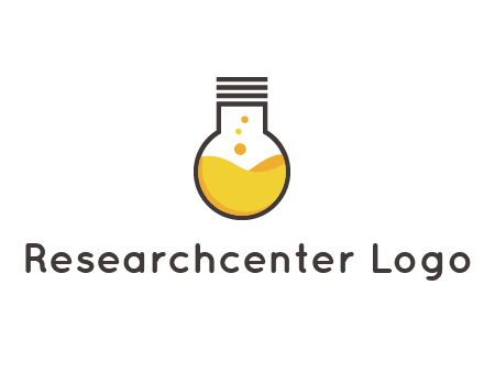 chemical flask and bulb Logo