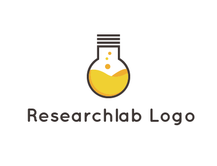 chemical flask and bulb Logo