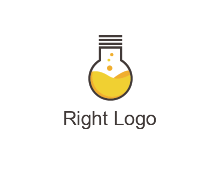 chemical flask and bulb Logo