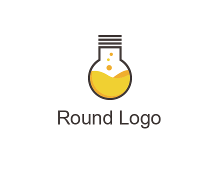 chemical flask and bulb Logo