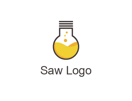 chemical flask and bulb Logo