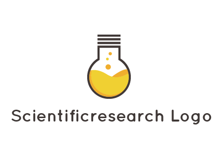 chemical flask and bulb Logo