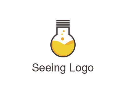 chemical flask and bulb Logo
