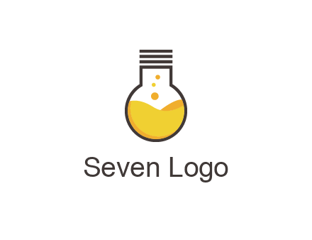 chemical flask and bulb Logo