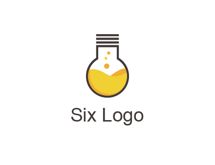 chemical flask and bulb Logo