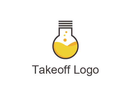 chemical flask and bulb Logo
