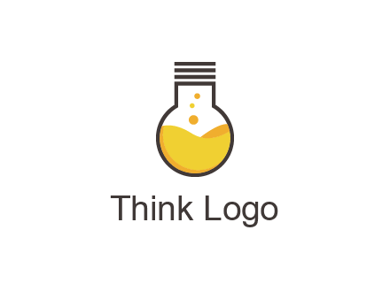 chemical flask and bulb Logo