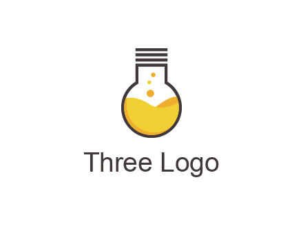 chemical flask and bulb Logo