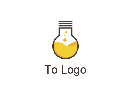 chemical flask and bulb Logo