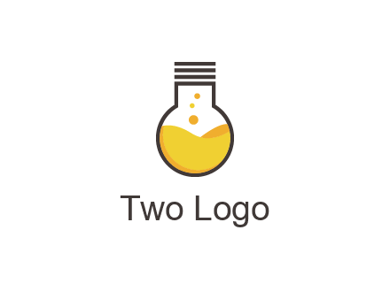 chemical flask and bulb Logo