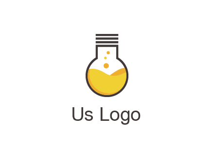 chemical flask and bulb Logo