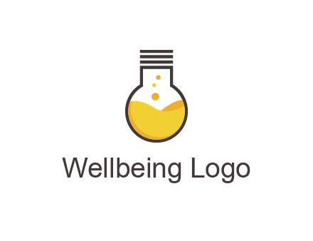 chemical flask and bulb Logo