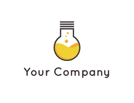chemical flask and bulb Logo