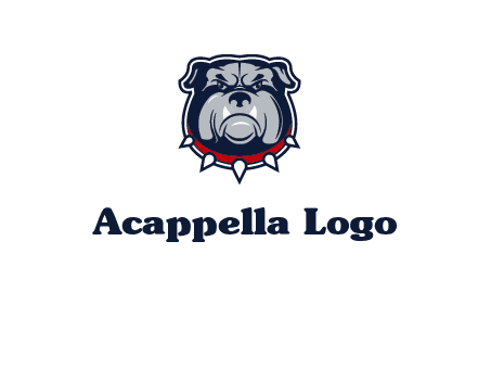 angry bulldog with red collar illustration