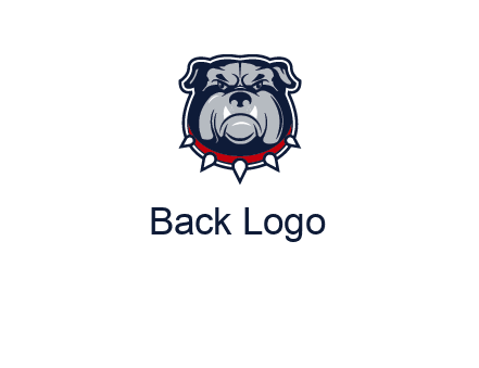 angry bulldog with red collar illustration
