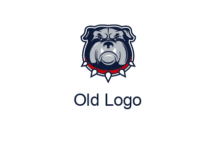 angry bulldog with red collar illustration