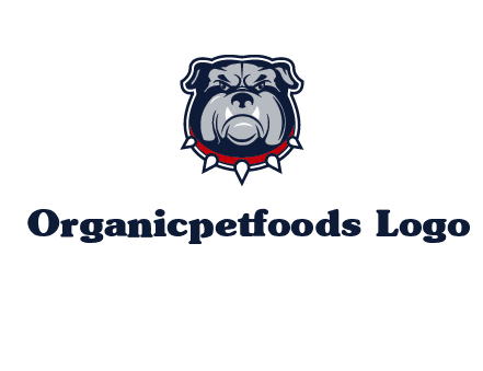 angry bulldog with red collar illustration