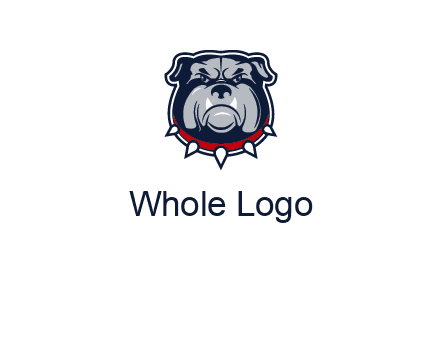 angry bulldog with red collar illustration
