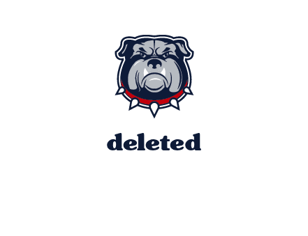 angry bulldog with red collar illustration