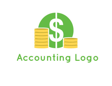 dollar sign inside circle with coins logo