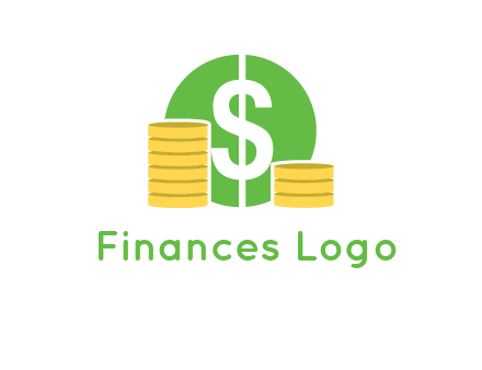 dollar sign inside circle with coins logo