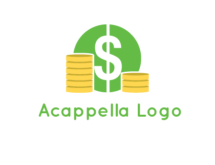 dollar sign inside circle with coins logo