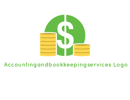 dollar sign inside circle with coins logo