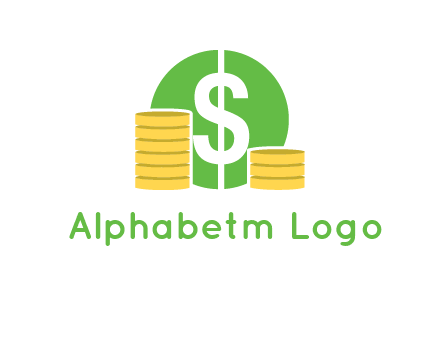 dollar sign inside circle with coins logo
