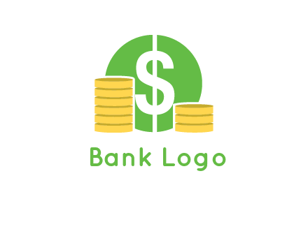 dollar sign inside circle with coins logo