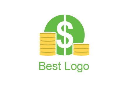 dollar sign inside circle with coins logo